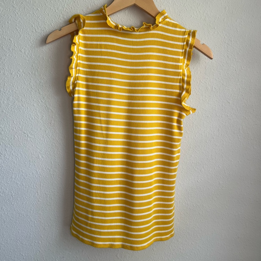 CeCe Striped Ruffle Sweater Tank - Picture 2 of 8